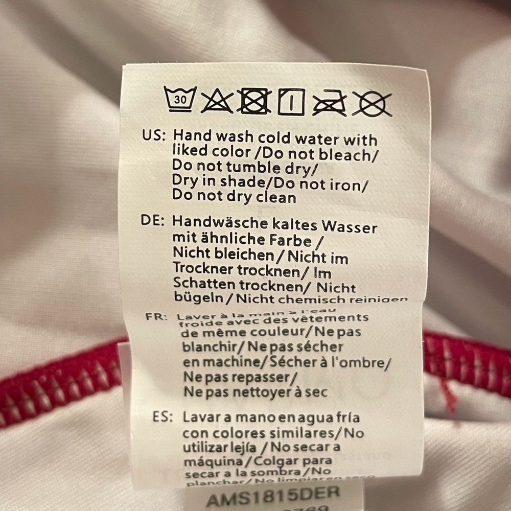 One Piece Zip Front Racerback Swimsuit Red Size L - Picture 8 of 8